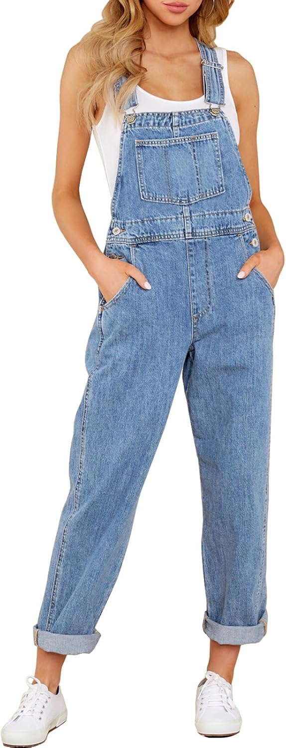 LookbookStore Women's Casual Stretch Denim Bib Overalls Pants