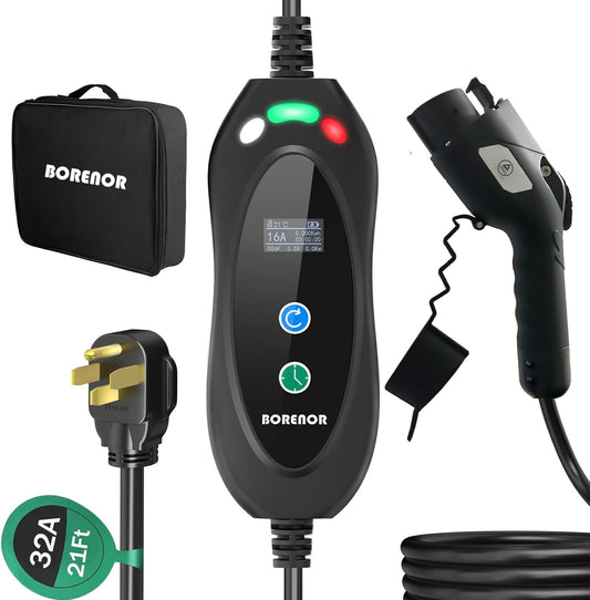 BORENOR 32A Portable EV Charger - Fast Home Charging