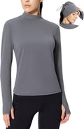 Women's Thermal Fleece Mock Neck Top - Warm Base Layer