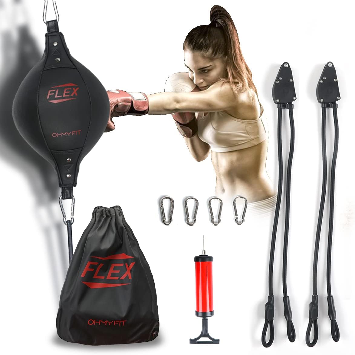 FlexDouble Punching Bag - Adjustable, Durable Speed Bag - Boxing Equipment
