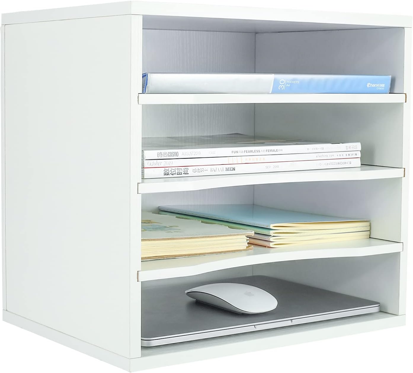PAG Mail Sorter Organizer for Office Home School with 4 Compartments