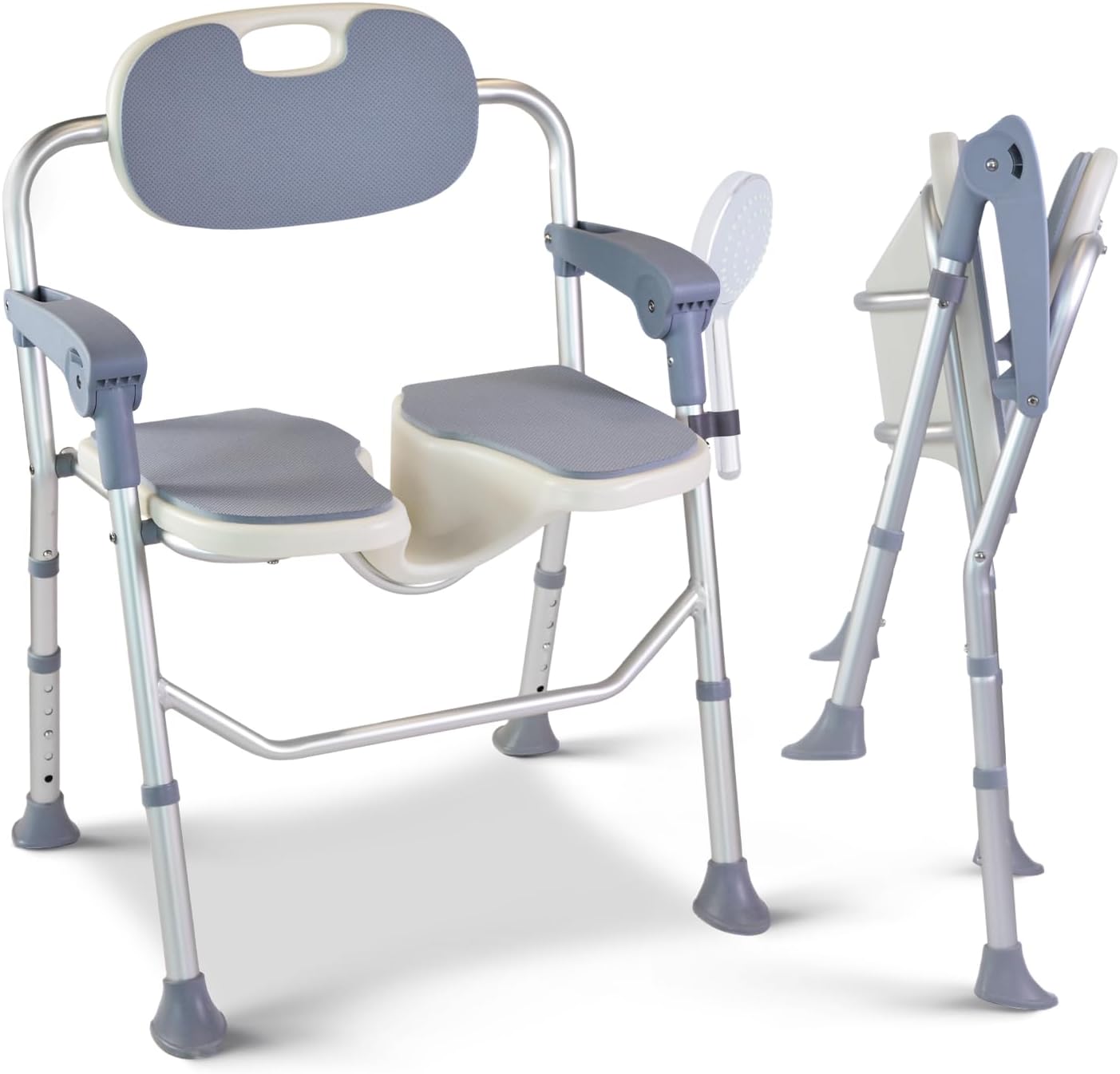 Folding Shower Chair with Adjustable Height for Comfort & Safety