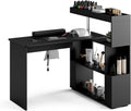 L-Shaped Nail Tech Desk with Dust Collector for Beauty Salons