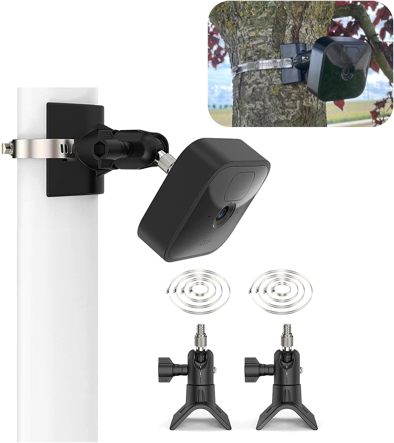 No-Drill Blink Camera Pole Mount x2 - Easy Installation!