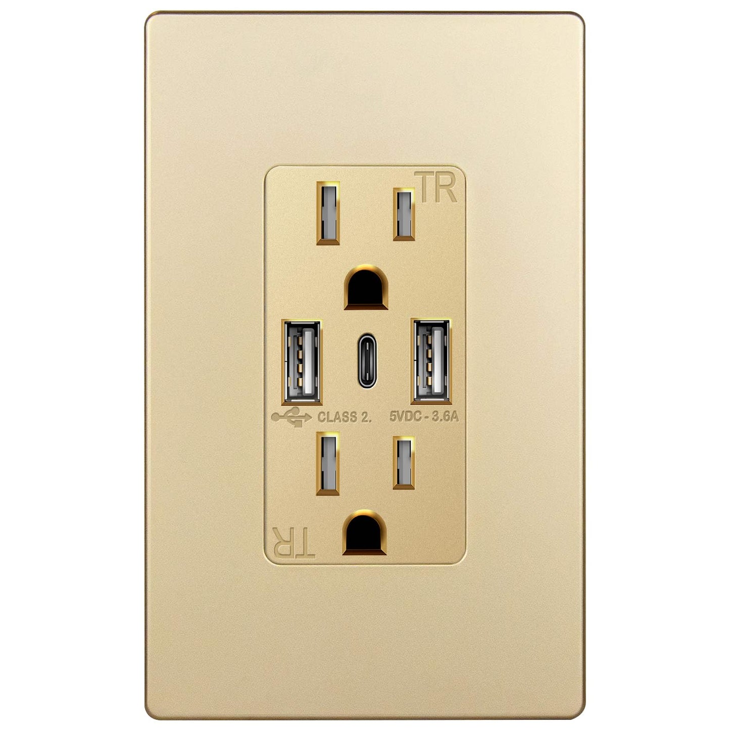TOPGREENER USB Outlet: 3-Port Type C Charging Solution