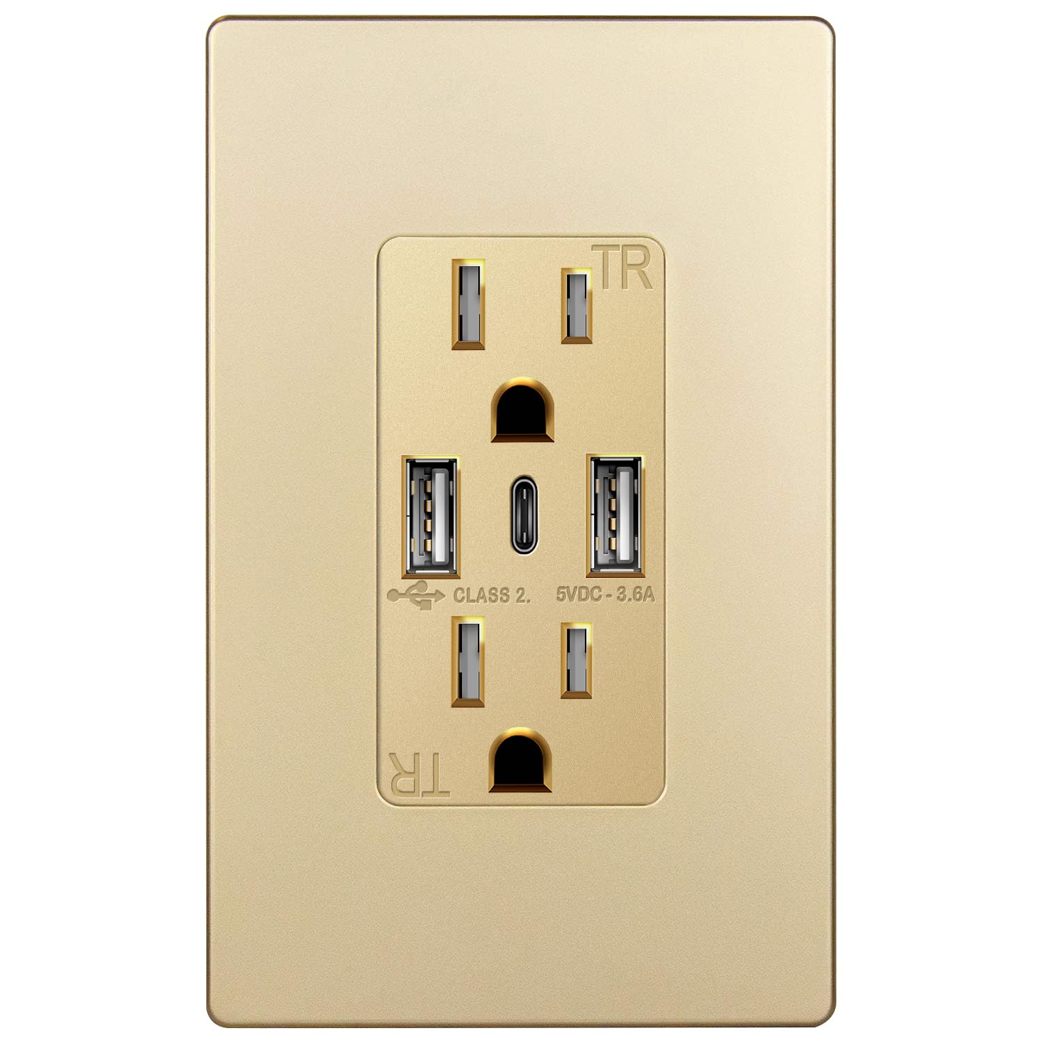TOPGREENER USB Outlet: 3-Port Type C Charging Solution