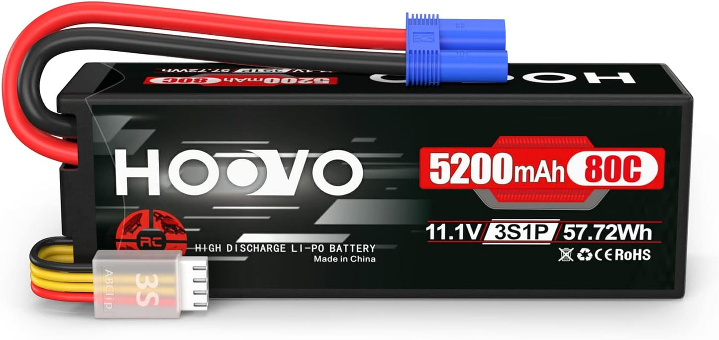 HOOVO 3S 11.1V Lipo Battery 5200mAh for RC Vehicles and Drones