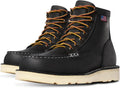 Bull Run Moc Toe Work Boots for Men - Oiled Full-Grain Leather