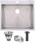 VAPSINT 25x22 in Drop In Kitchen Sink - Deep Single Bowl Utility