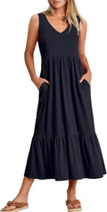 Sleeveless Fit and Flare Maxi Dress for Effortless Summer Wear