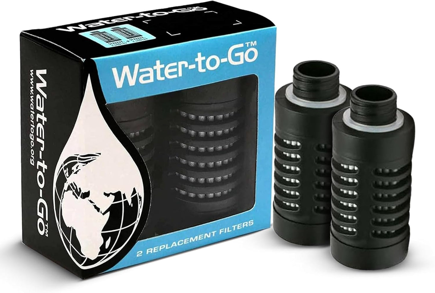 Nano Filtration Filters x2, 400 Bottles Replaced, BPA-Free, Lake & River Water, Fits All Bottles
