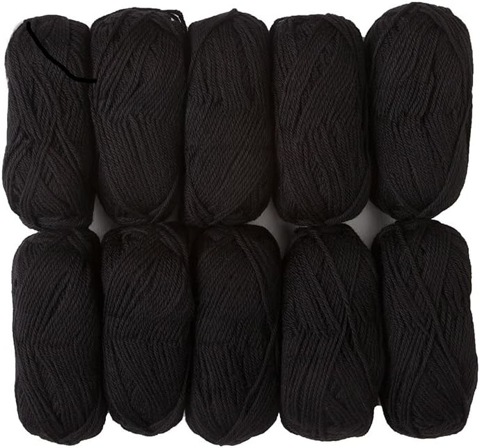 Knit Picks Wool of The Andes Yarn Pack - 10 Skeins of Black