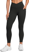 Butterluxe Womens Crossover Waist Workout Leggings 25in - V Cross High