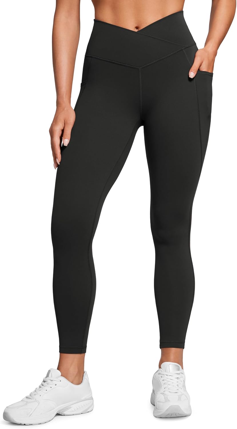 CRZ YOGA Butterluxe Crossover Leggings - 25 Inseam w/ Pockets