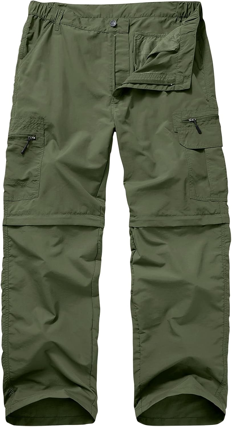 Fishing Hiking Pants for Men - Waterproof Convertible Quick Dry