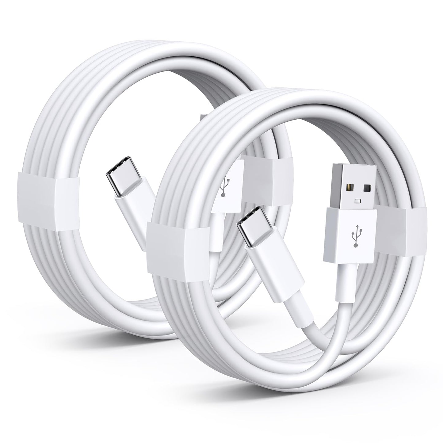 Fast Charge 5FT USB C Cable [2Pack], White ~ iPhone, iPad, Fire