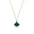 Malachite Triangle Pendant Necklace - Dainty 14k Gold Filled