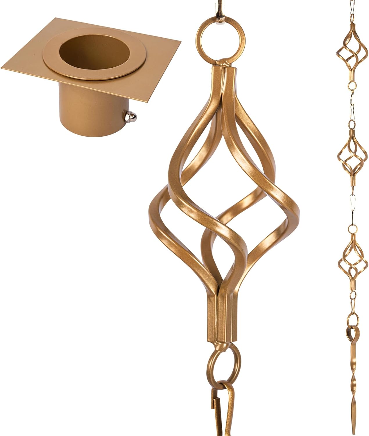 Rain Chain Bird Cage Set 8.5Ft for Gutters - Stylish Garden Decor