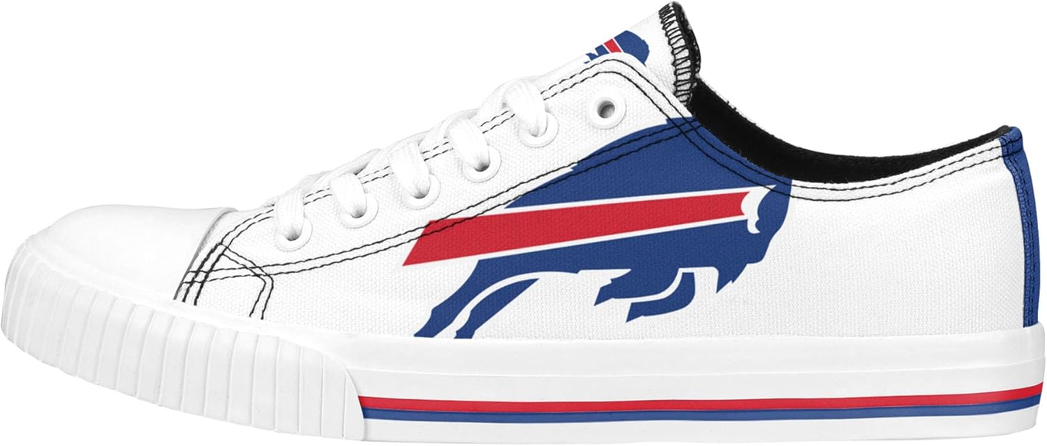 FOCO Women's NFL Team Big Logo Low Top White Canvas Sneakers