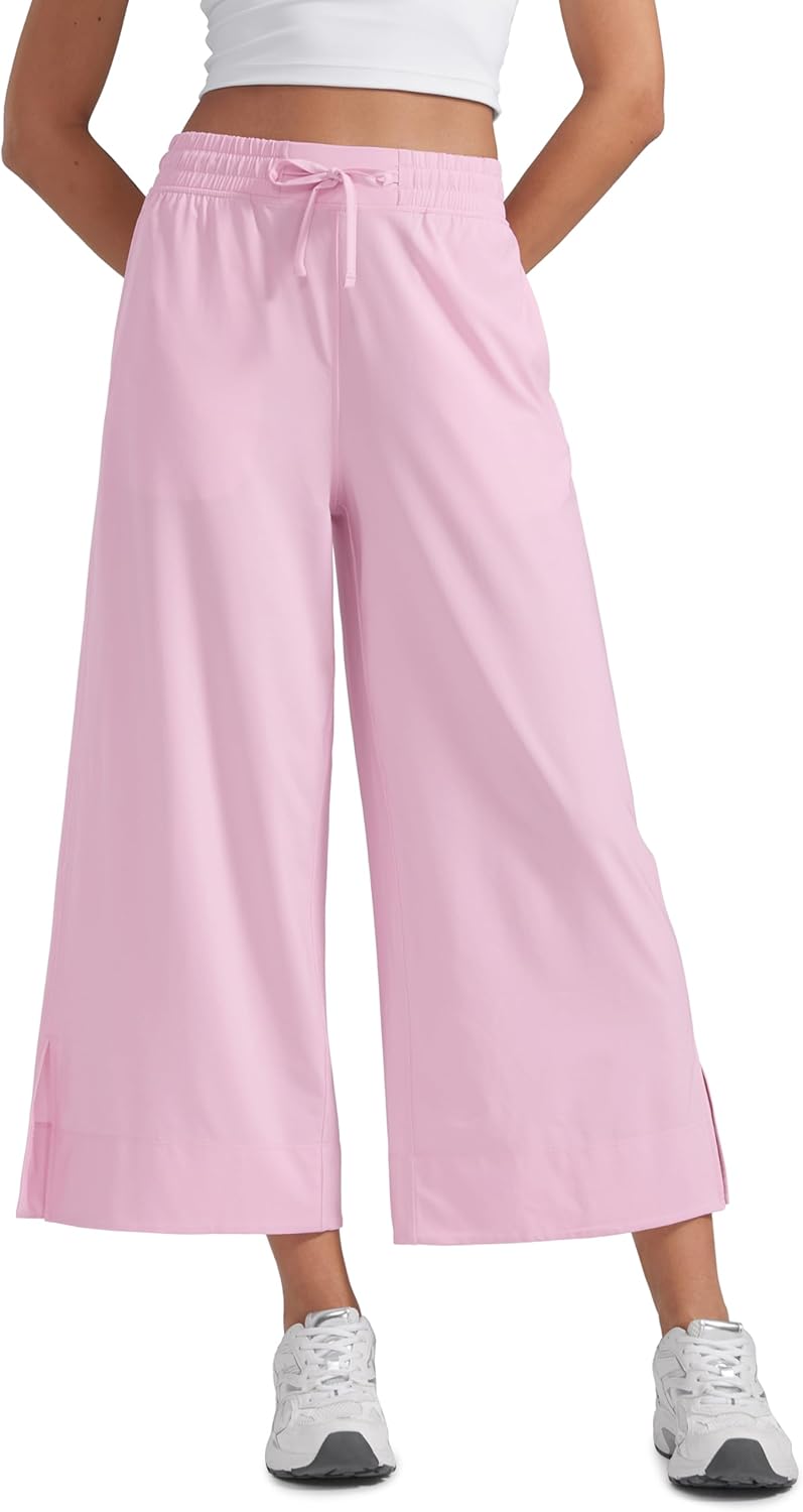 CRZ YOGA Lightweight Wide Leg Cropped Pants for Women