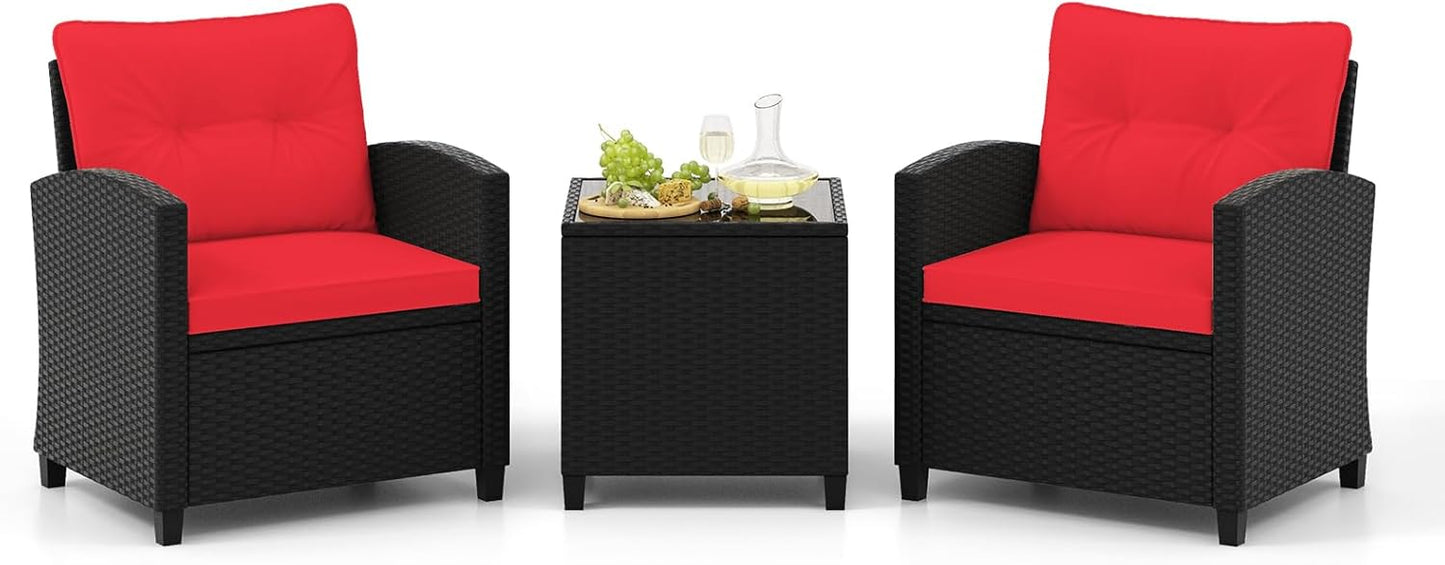 Tangkula 3 Pieces Patio Furniture Set for Outdoor Comfort