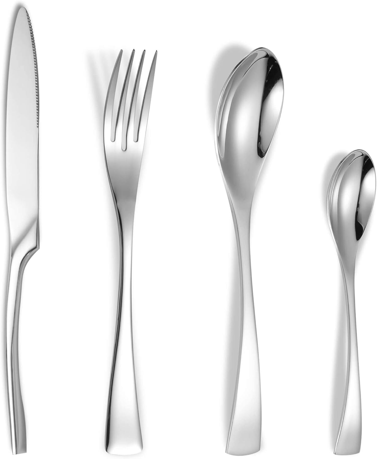 24-Piece Silverware Set for 6, Heavy Duty Stainless Steel Cutlery