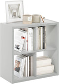 Furinno Cubicle Open Back 4-Cube Storage Organizer - Light Grey