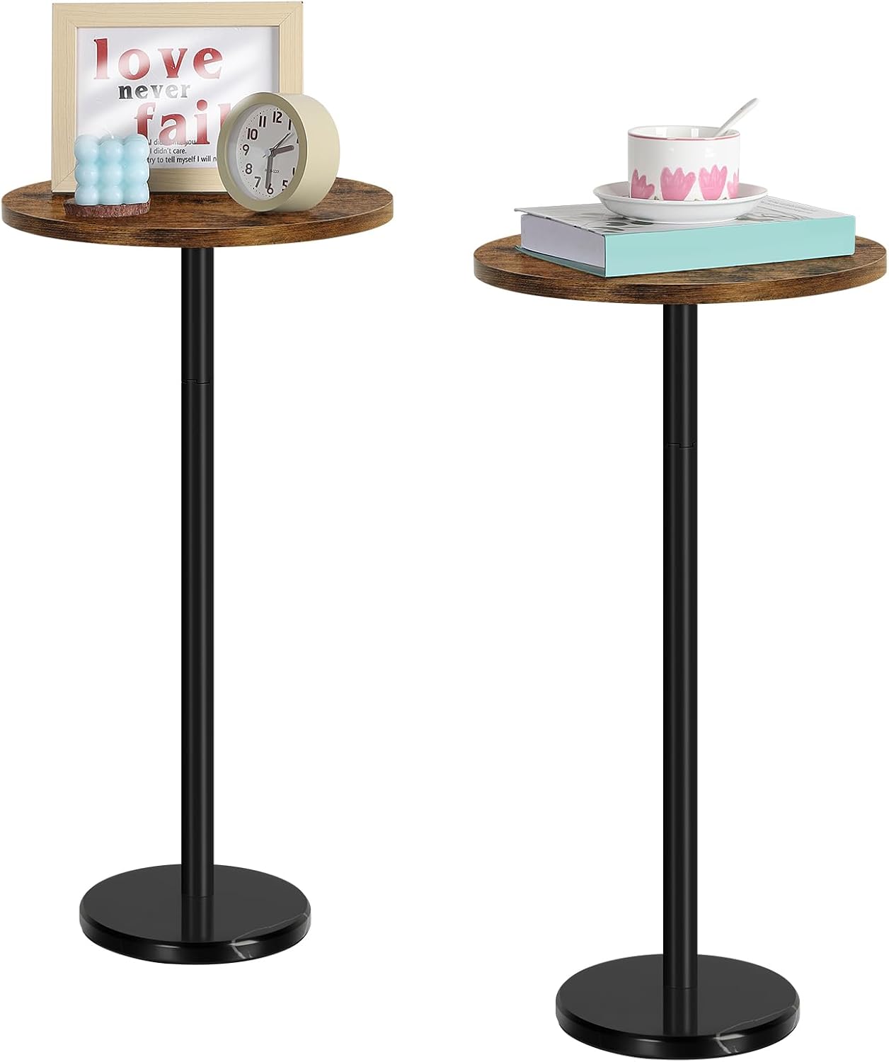 Small Drink Table Set with Marble Base - Space Saving Solution