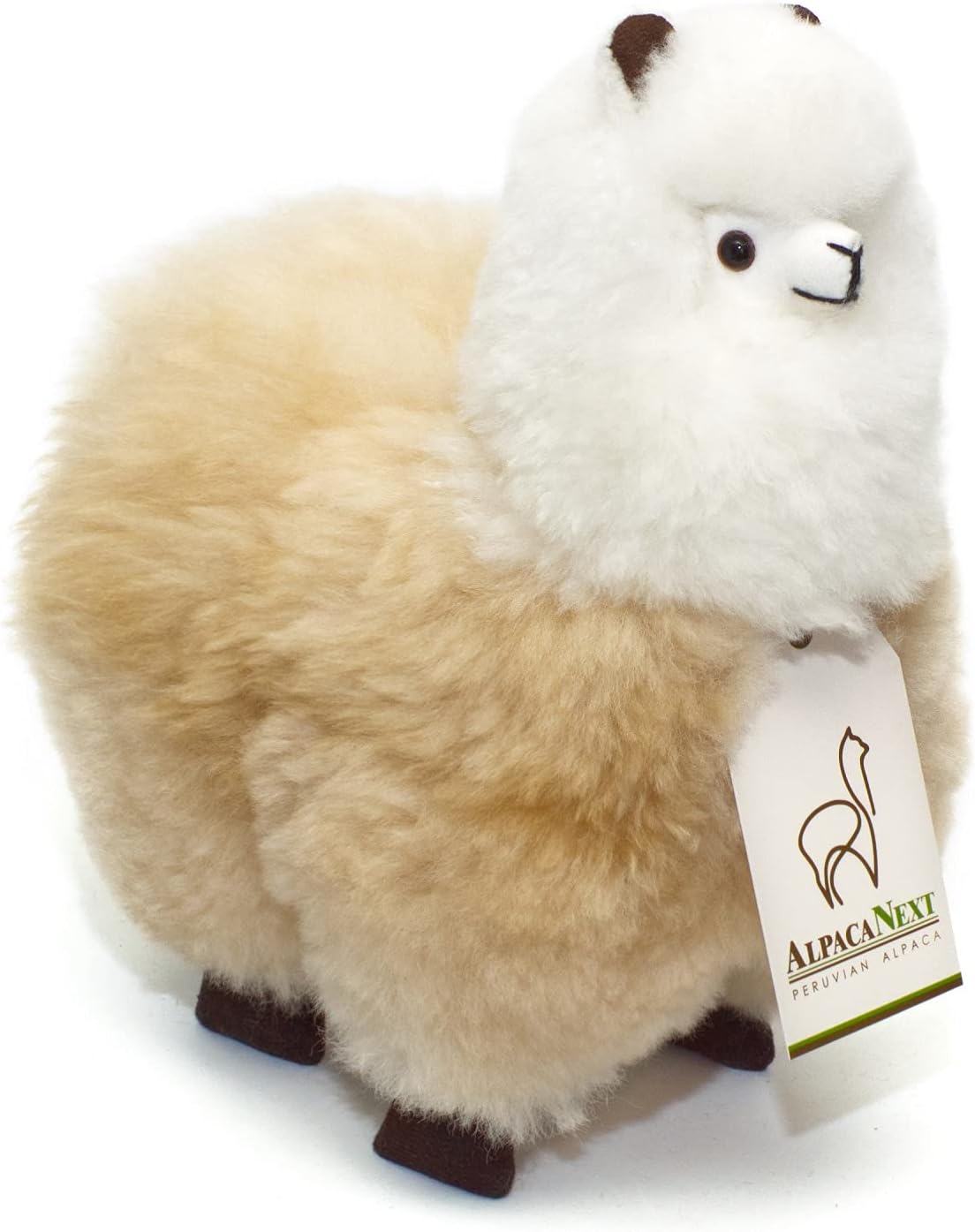 Real Alpaka Natural Fur Toy - Soft Handcrafted Llama Stuffed Animal