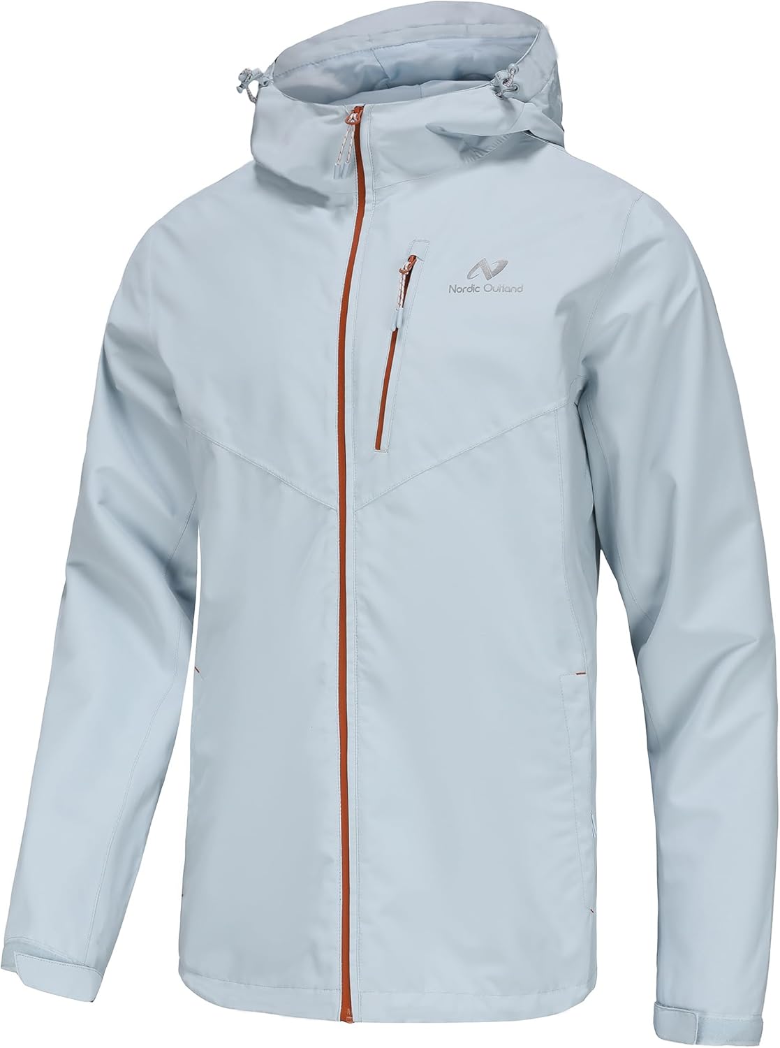 Mens Lightweight Hooded Waterproof Rain Jacket for Hiking