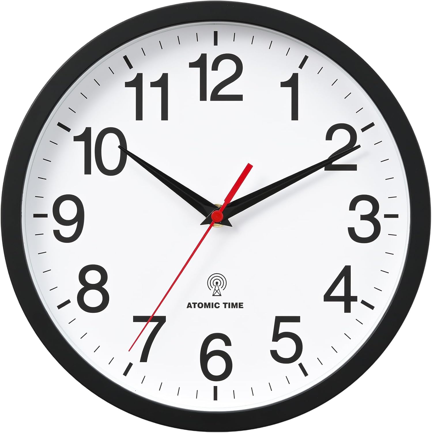 Atomic Wall Clock - Modern 14 Inch Battery Operated Design
