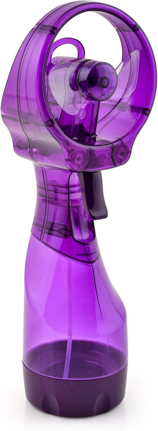 Stay Cool Anywhere with O2COOL Purple Misting Fan!