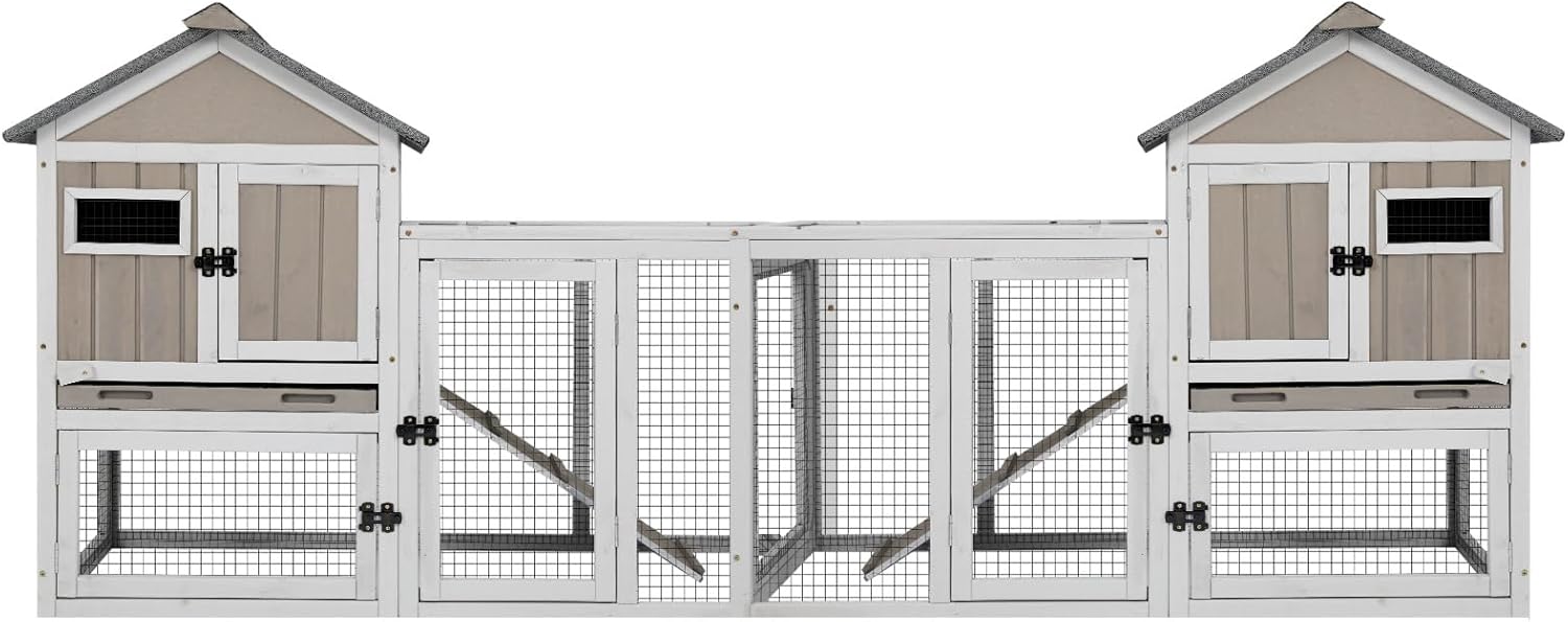 94in Rabbit Hutch Outdoor Chicken Coop for Small Animals