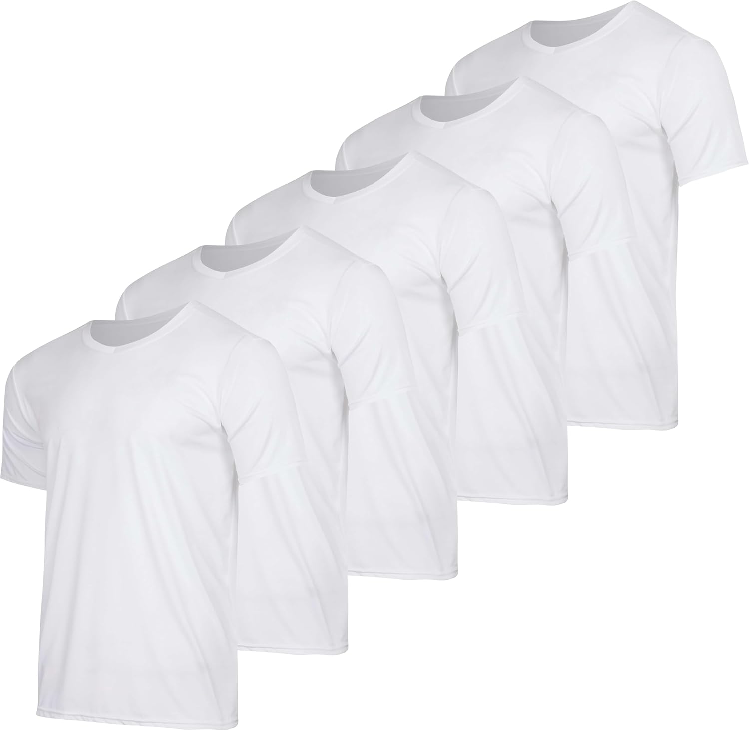 Mens V-Neck Dry-Fit Performance T-Shirt 5 Pack for Activewear