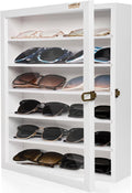 Glasses Organizer Case - Wall-Mount Sunglasses Display for 12-14 Pairs