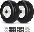 9x3.50-4 Flat Free Lawn Mower Tire and Wheel - Solid PU Replacement