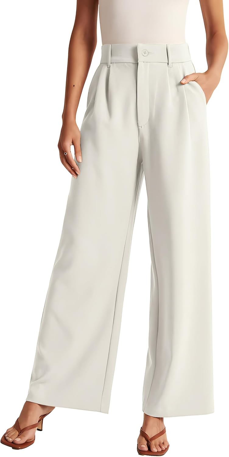 Womens Wide Leg Pants High Waisted Business Casual Summer Trousers
