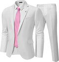 Men's Slim Fit 2-Piece One Button Suit Set with Tie - Stylish Fit