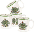 Spode Christmas Tree Mugs Set of 4 for Holiday Beverages