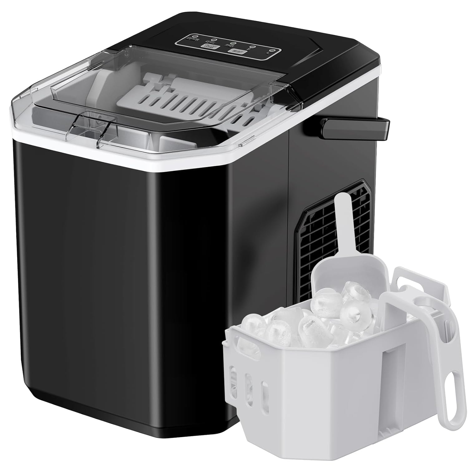 Portable Ice Maker with Self-Cleaning Feature for Home Use