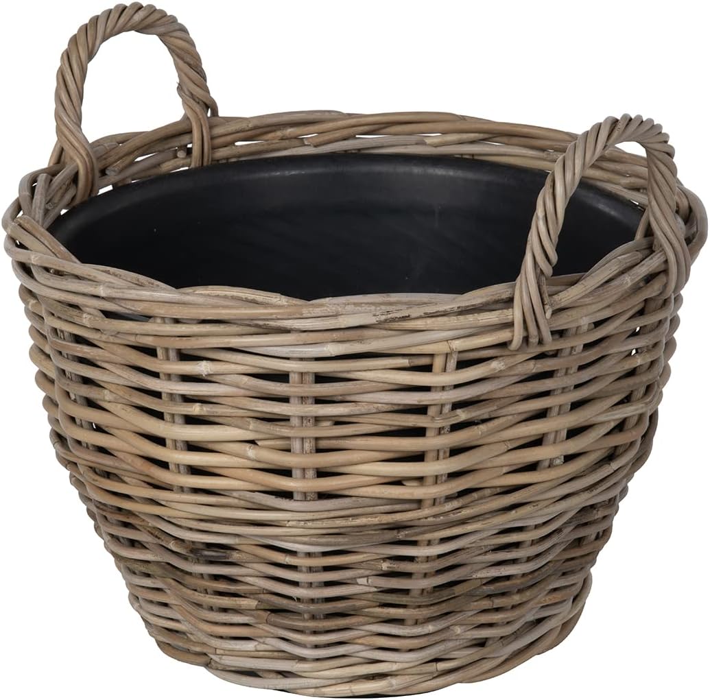 Rattan Kobo Indoor Outdoor Planter Basket with Ear Handles