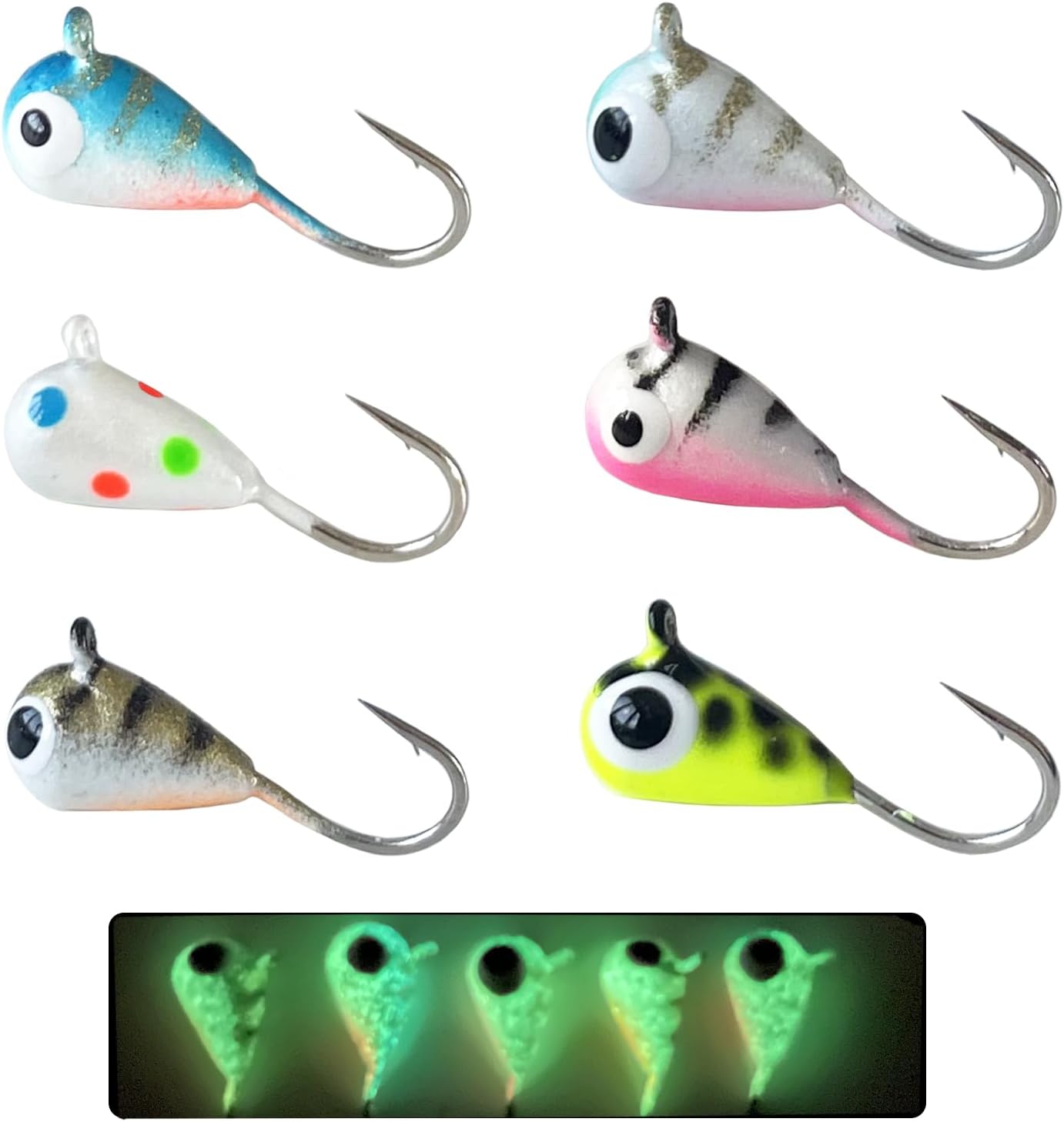 6pc Bombite Ice Fishing Jig Set - Target Multi Species!