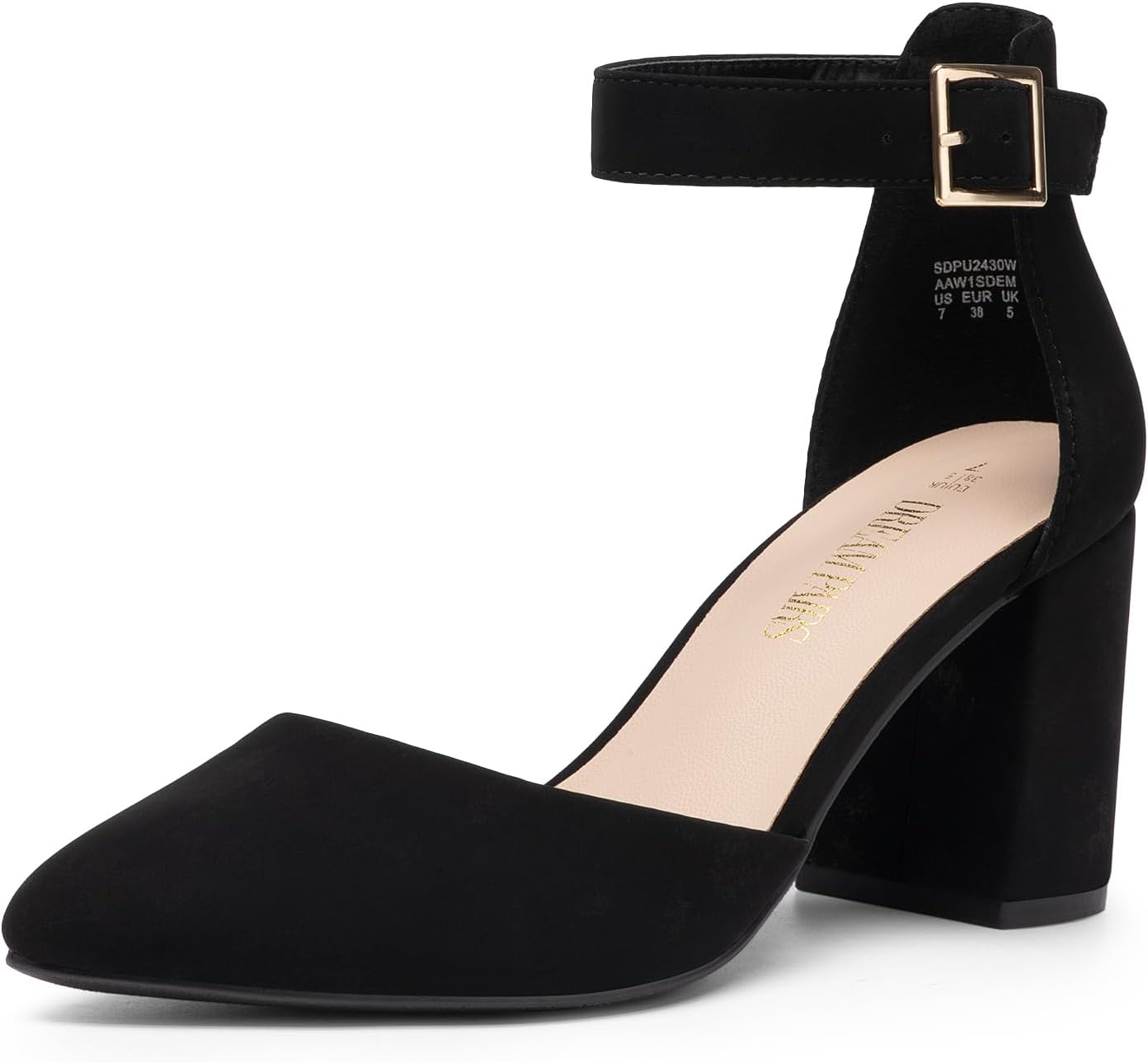 DREAM PAIRS Women's Closed Pointed Toe High Chunky Heels Pumps