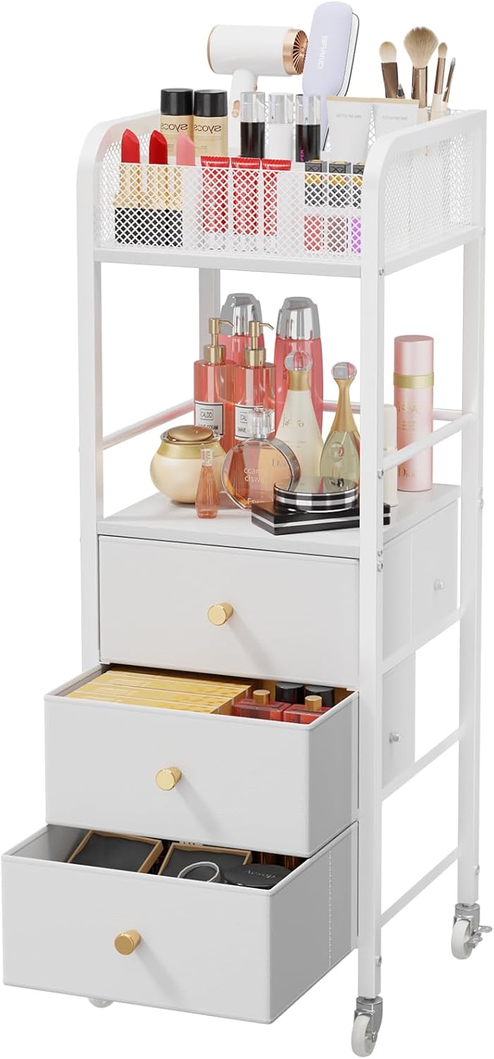HapiRm Rolling Makeup Cart Organizer for Stylish Storage Solutions