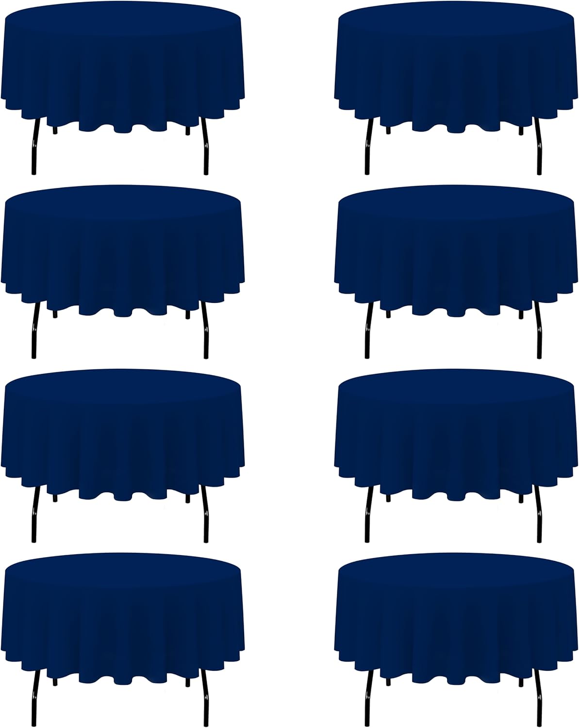 Navy Blue Round Tablecloths 90 Inch for Elegant Events and Parties