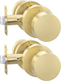 Gold Door Knobs Interior Privacy Brushed Gold - Heavy Duty 2 Pack