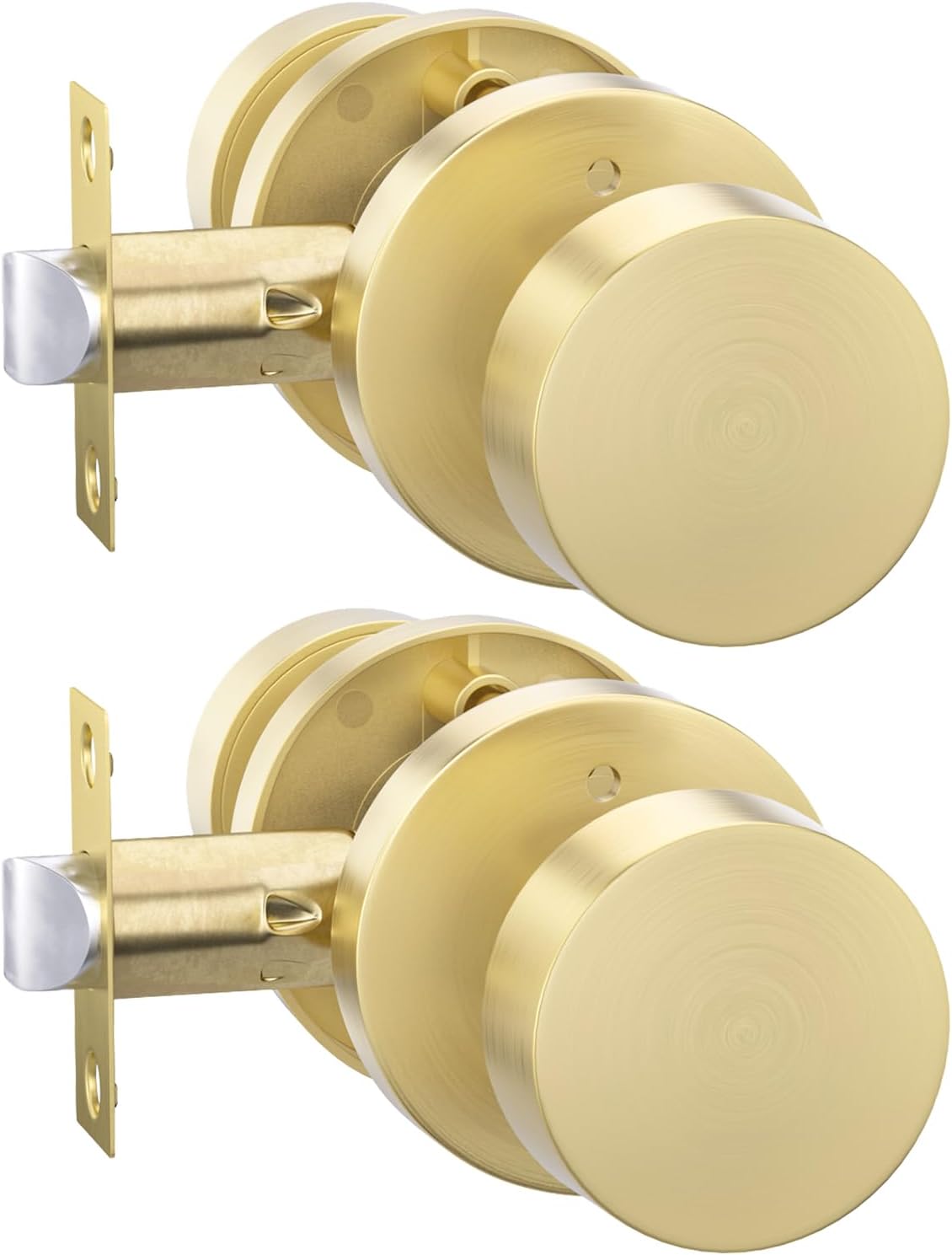 Heavy Duty Gold Door Knobs for Privacy in Bedrooms and Bathrooms