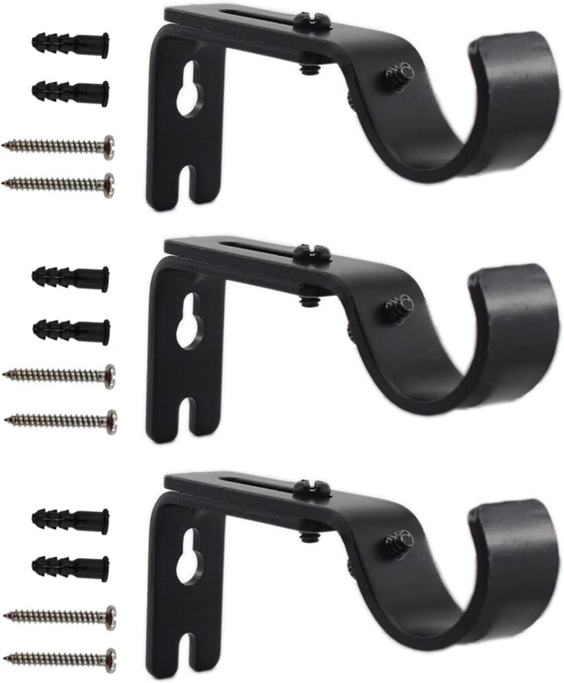 Ulifestar Adjustable Curtain Rod Brackets - Heavy Duty Support for 1 Inch Rod