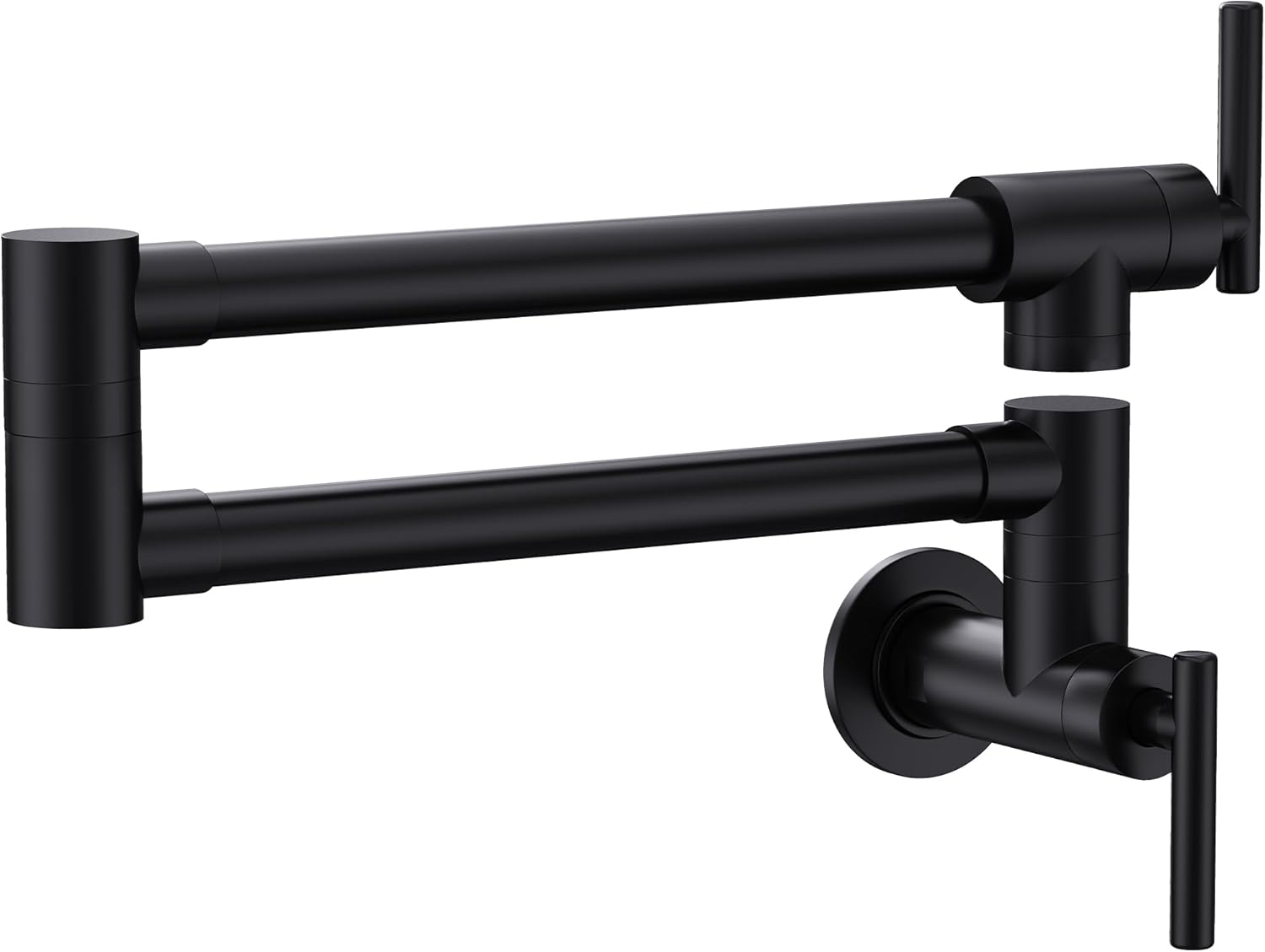 Pot Filler Faucet Matte Black Wall Mount for Kitchen Use