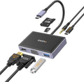 USB C to HDMI VGA Adapter - 7 in 1 MultiPort Hub for Laptops